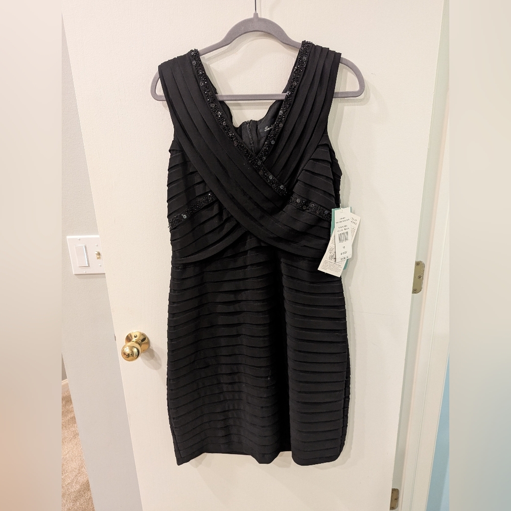 NWT Scarlett Nite Beaded Black Bandage Cocktail Dress Size 16